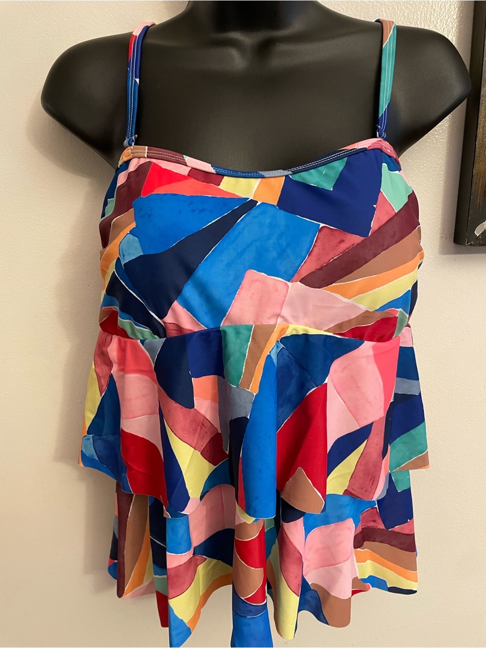 Lascana For Venus Multicolor Tankini Swim Top Size 10